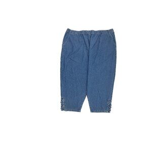 CW Classics Pull On Capri Women's size 3X‎ Dark Wash Blue Denim jeans